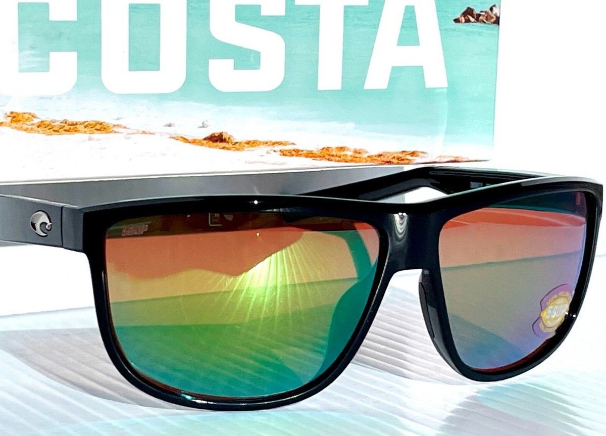 NEW COSTA Del Mar RINCONDO Shiny Black POLARIZED Green 580P