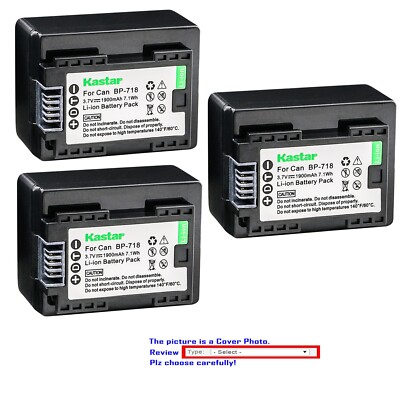 Kastar Battery Replacement for Canon BP-718 CG-700 Canon VIXIA HF R500 Camera