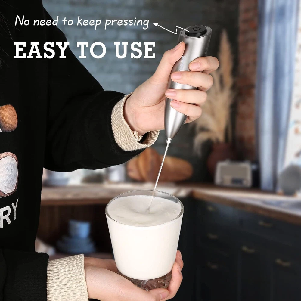 Milk Frother Handheld Battery Operated Electric Foam Maker, Drink Mixer