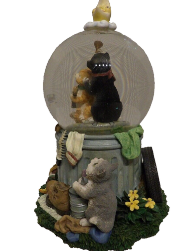 San Francisco Music Box Company - Alley Cats Night Snow Globe Side By Side Rare - Picture 8 of 10