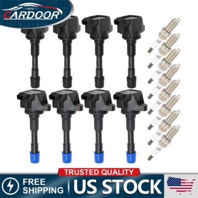 8pcs Ignition Coil & Spark Plug Fits 2010-2014 Honda Insight 1.3L UF627 UF628