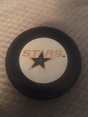 Rare Vintage 1990s Dallas Stars In Glad Co Game Puck w NHL Logo