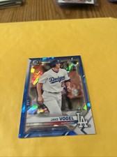 2021 Bowman Chrome Jake Vogel Los Angeles Dodgers Sapphire Cracked Ice Rookie 
