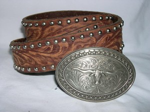 tony lama leather belt buckle