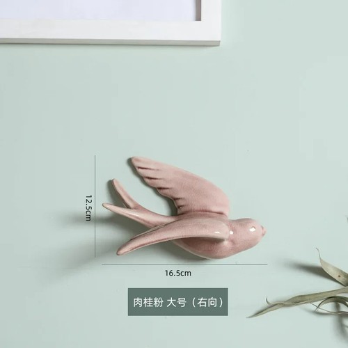 Ceramic Swallows Wall Mounted Simulation Bird Flying Ornament Wall Hanging Decor - Picture 32 of 37