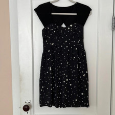 Anthropologie Twinkle by Wenlan Sweetheart Cap Sleeve Dress Abstract Dots Sz 4