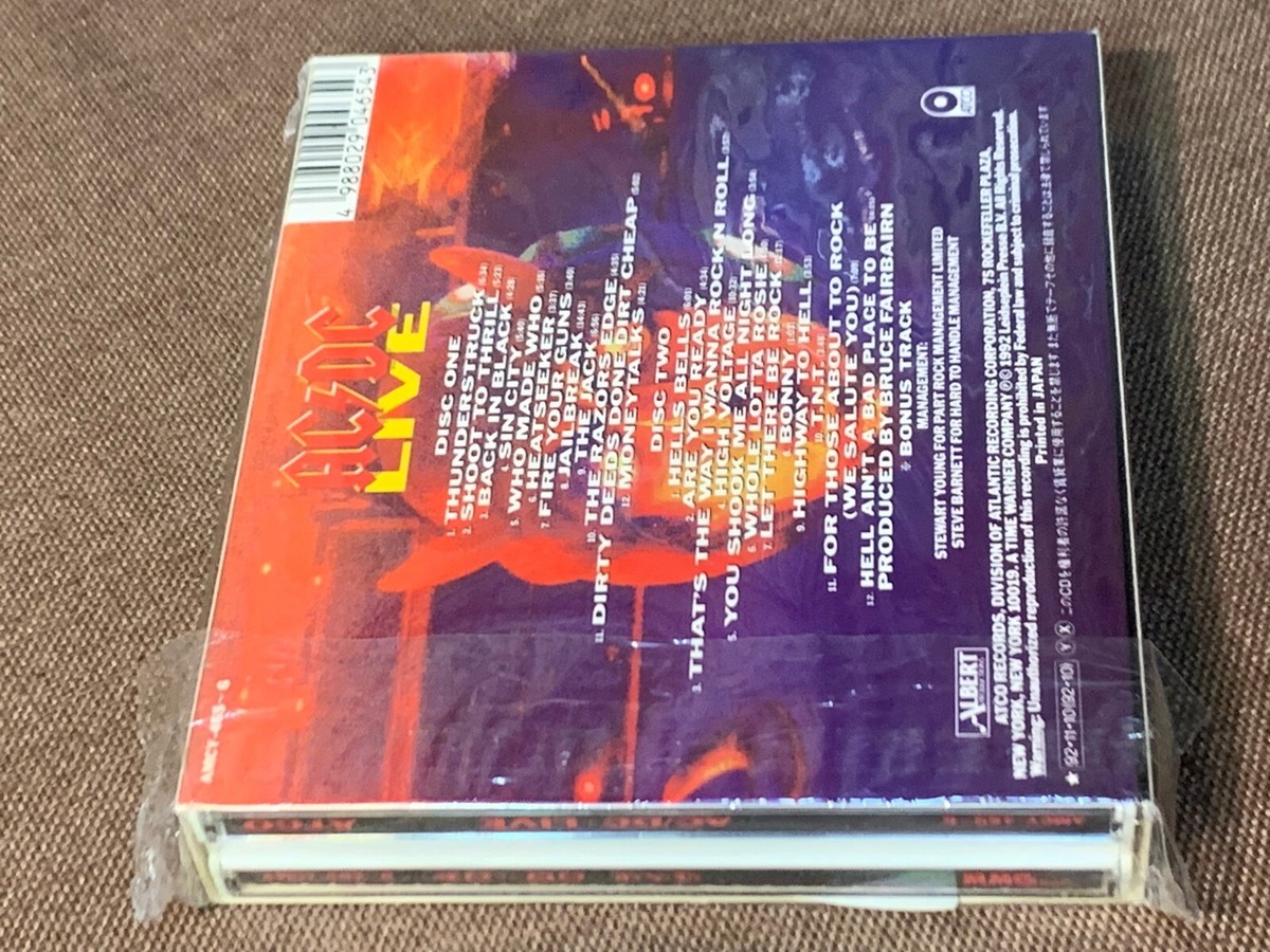 AC/DC Live JAPAN CD AMCY-465~6 STICKER-OBI + $1 Bill +