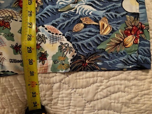 Hilo Hattie Blue Silk Land Of Aloha Hawaiian Shirt Kahala Spooner Avanti XL - Picture 8 of 14