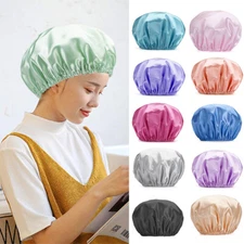 Shower Head Cover Satin Bath Cap Hair Bonnet Shower Cap Oil Fume Cap Bathroom