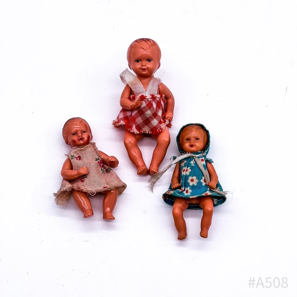 3x E.S.Celluloide Bambole per La Puppenstube Baby-Doll DDR W.Germany (3-tlg - Immagine 2 di 4