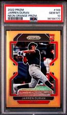 2022 Panini Prizm Jarren Duran Neon Orange Prizm Rookie RC /100 PSA 10 Gem Mint