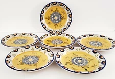 (6) PHILIPPE RICHARD TALAVERA HAND PAINTED HAND CRAFTED SALAD PLATED 7.5"