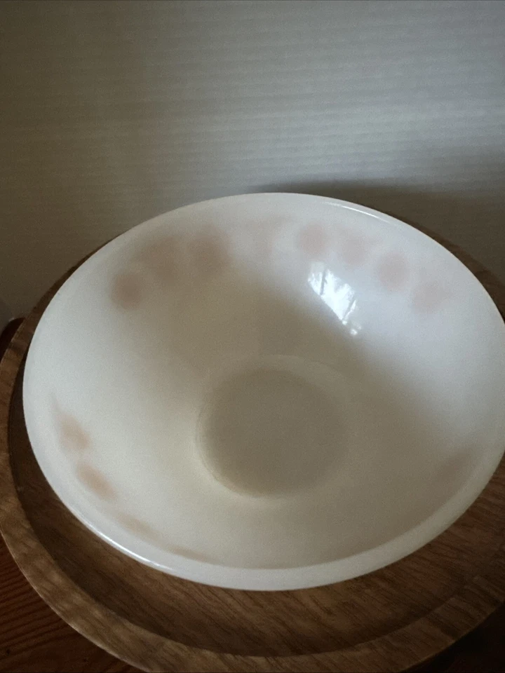Vintage Termo Rey White Milk Glass Style Bowl Yellow Butterfly Pattern - Image 2 of 4