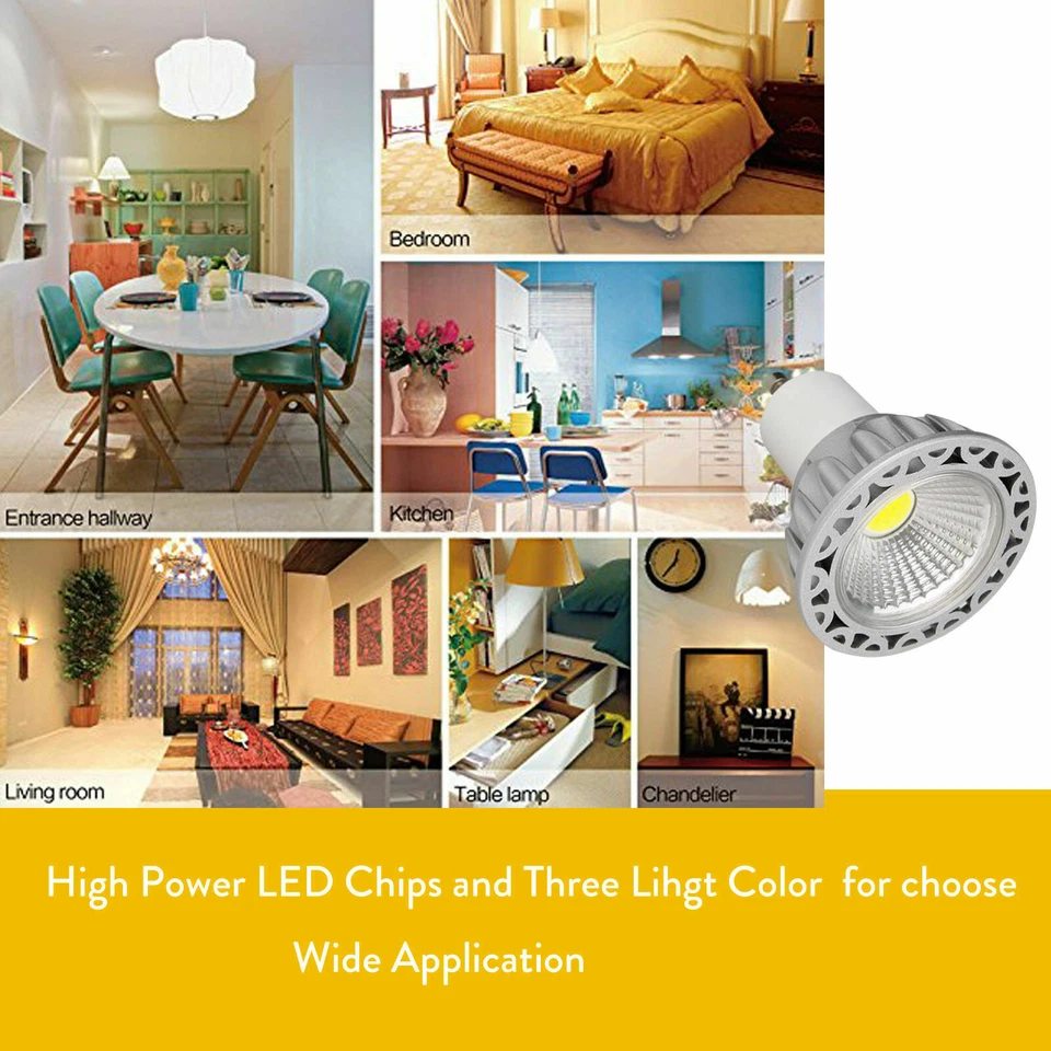 Dimmable LED COB Spotlight Bulb 10W mR16 GU10 E27 E26 85-265V 110V 220V 12V Lamp - Image 3 of 4