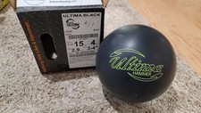Hammer Ultima Black Overseas Bowling Ball 1st Quality 15 Pounds 3-4" Pin