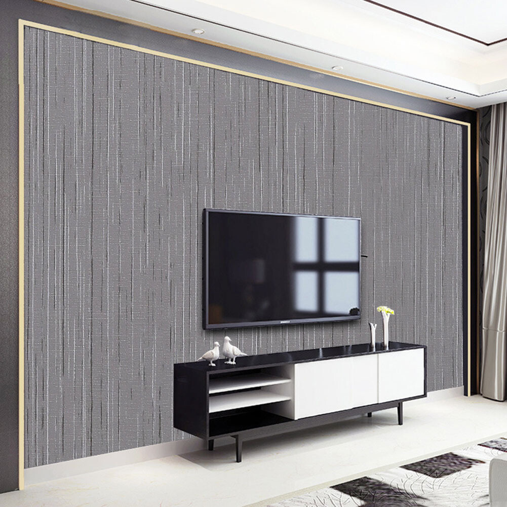 10m Sticky Back Self Adhesive Wallpaper Roll Grey Textured Vinyl Wall