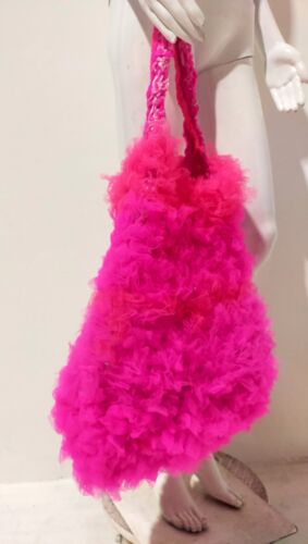 Hobo Bag Woman Fuchsia Handbag Satchel Crochet Designer Pochette Purse Tote Bag - Picture 2 of 24