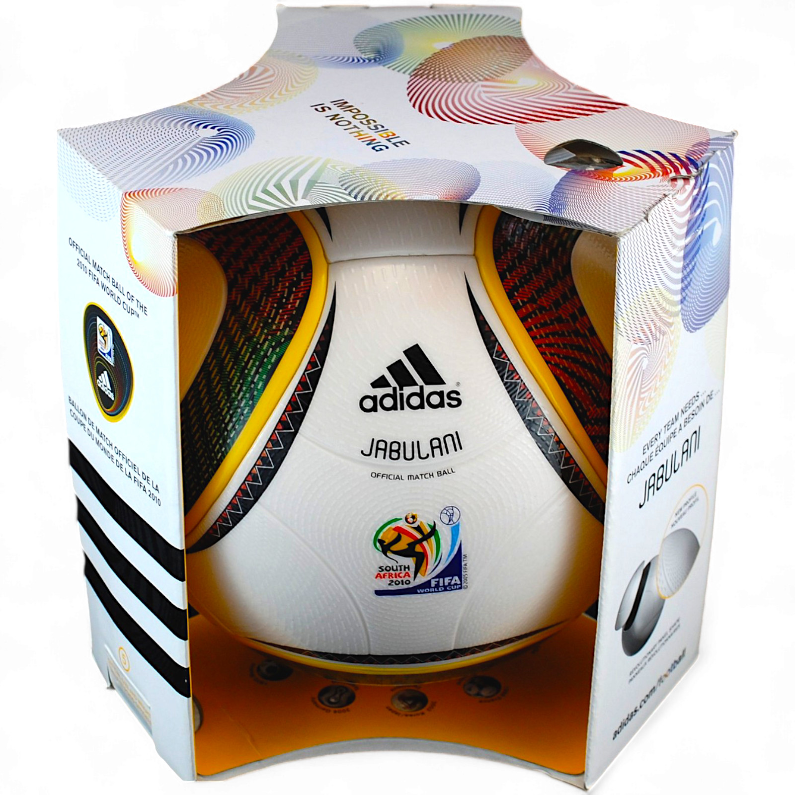 Balón de fútbol Adidas Jabulani oficial copa mundial de la fifa 2010 talla 5