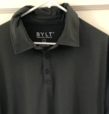 BYLT Premium Basics Mens Polo Shirt Large Dark Green Performance Stretch