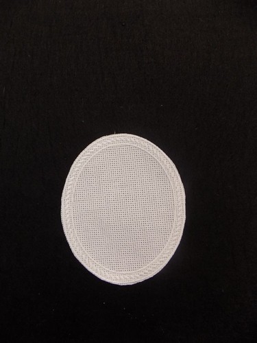 OBLO EINSATZ OVAL LEINWANDAPPLIKATION AIDA ZUM STICKEN KREUZSTICH WEISS - Bild 2 von 4