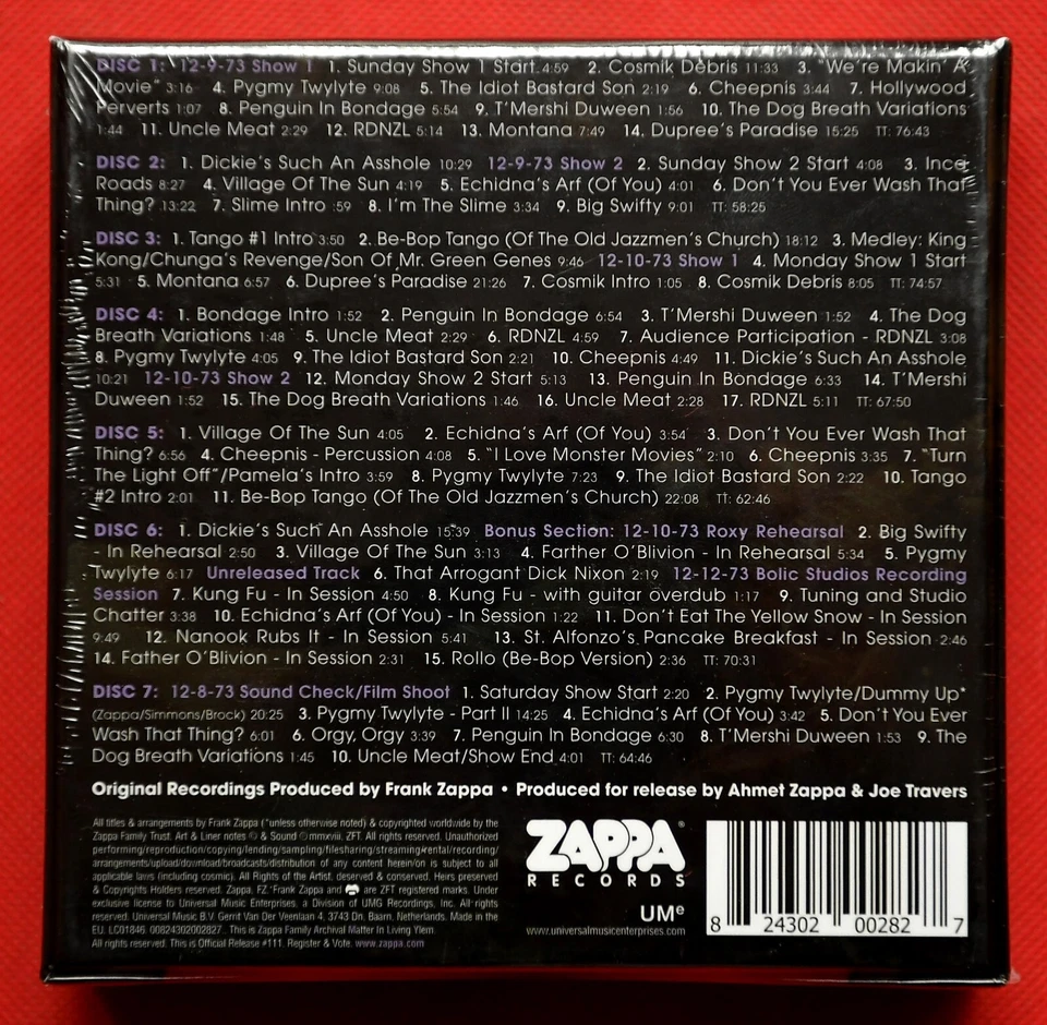 ZAPPA / MOTHERS - THE ROXY PERFORMANCES - BOX SET - 7x CD - EU - 2018 - SEALED - Bild 2 von 4