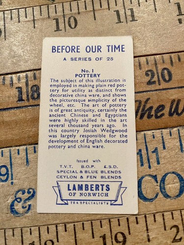 LAMBERTS OF NORWICH (TEA)-FULL SET- BEFORE OUR TIME 1961 (25 CARDS) - Picture 9 of 9