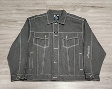 NEED ME  SUPER RARE VINTAGE KARL KANI 1995 DENIM GRY JCKT SZ 2XNEW W/OT OLD SK