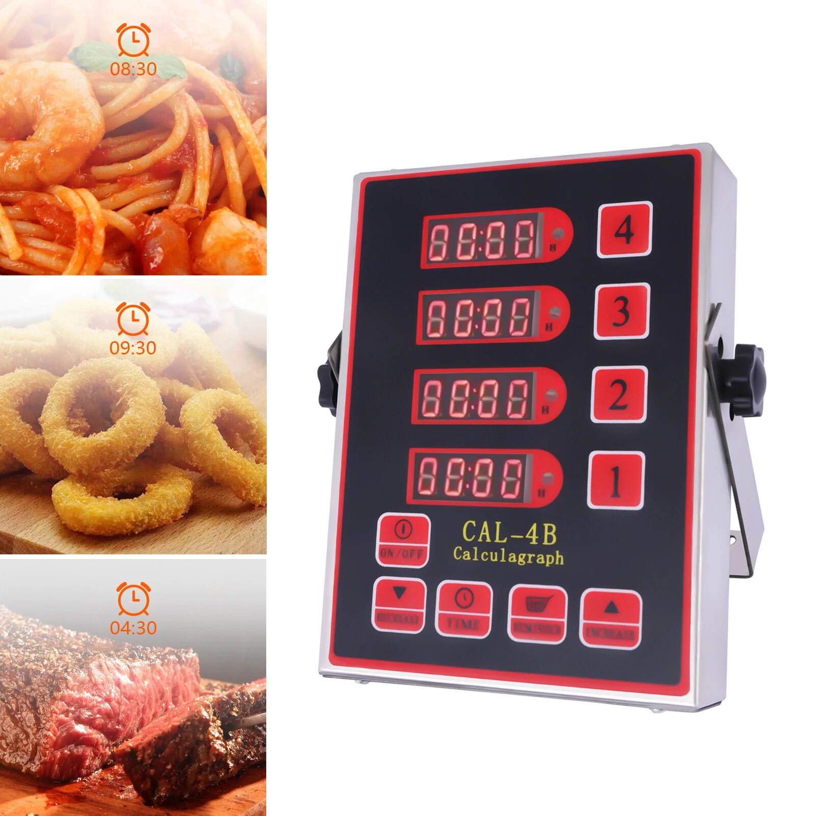 Commercial 4 Channels Kitchen Timers Restaurant Timer Loud Red Stainless Steel
Opens in a new window
