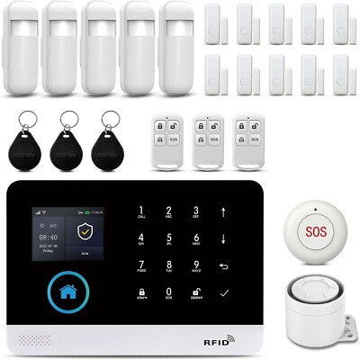 Smart WiFi Home Alarm System 24pc Kit w/ App Alert & Alexa   No Fees - NIB