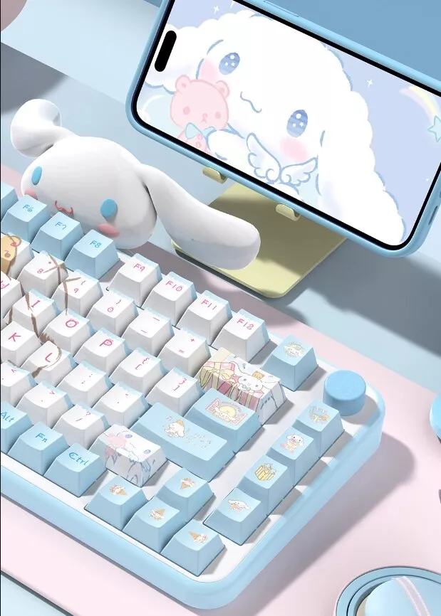 Cinnamoroll PBT 138/158 Keys Keycaps Key Caps For Cherry Mechanical Keyboard  - Image 3 of 4
