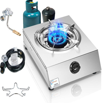 Single Burner Propane Stove 12,000 BTU Auto Ignition for Outdoor Cooking