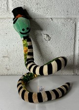 Vintage Dakin Dream Pets Stuffed Animal White Black Striped Snake