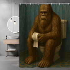 Funny Bigfoot Shower Curtain - Unique Bathroom Decor