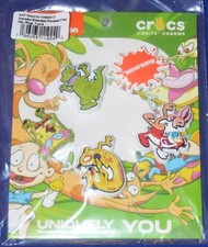 Crocs 5 Pk Nickelodeon Throwback Crocs Jibbitz Charms, Spongebob, CatDog NEW