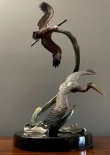 K Cantrell Legends Cranes Egrets Flight Birds Animal Audubon Wildlife Statue LE