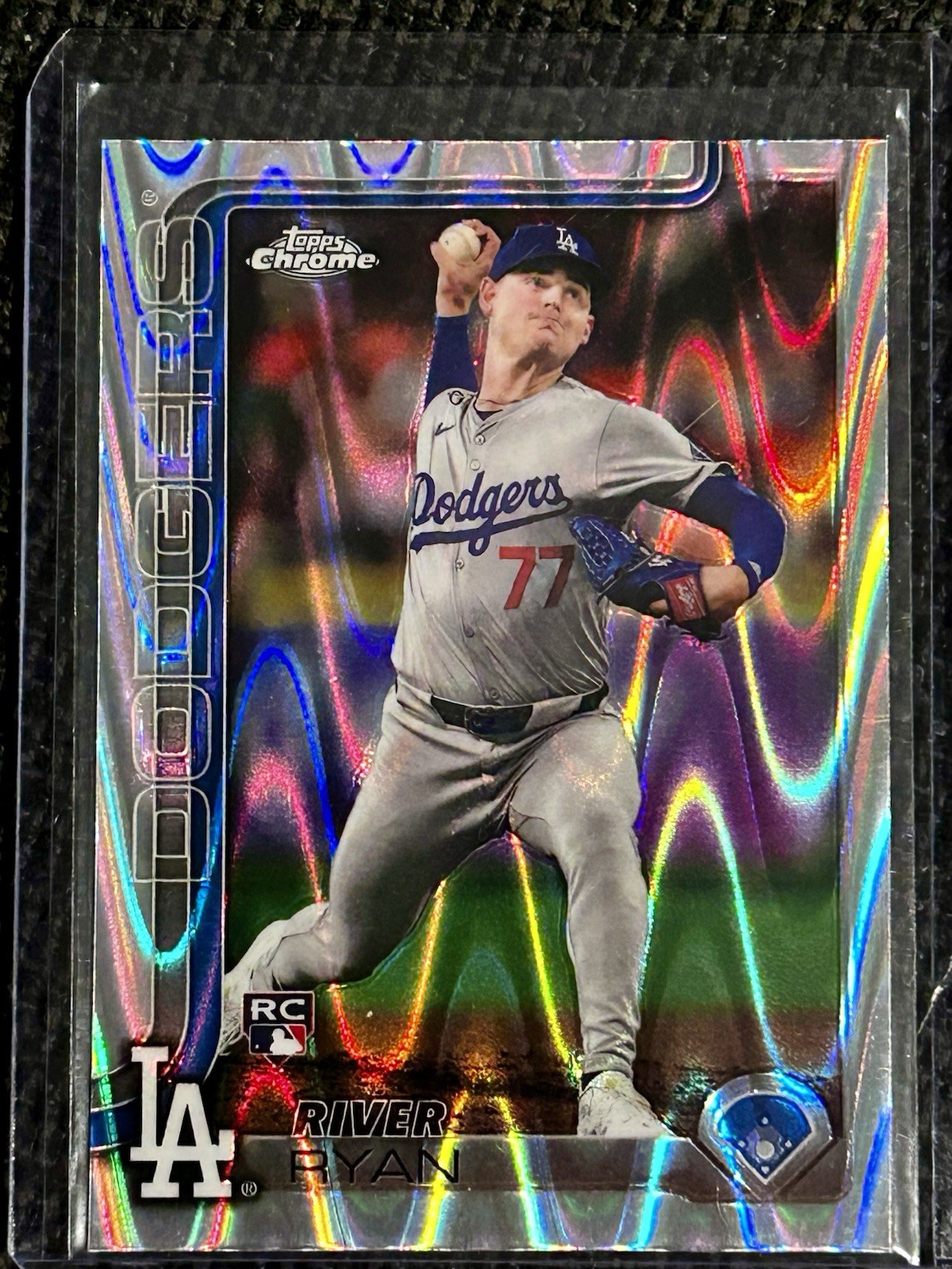 2025 Topps Chrome Baseball - #18 River Ryan Raywave Refractor RC