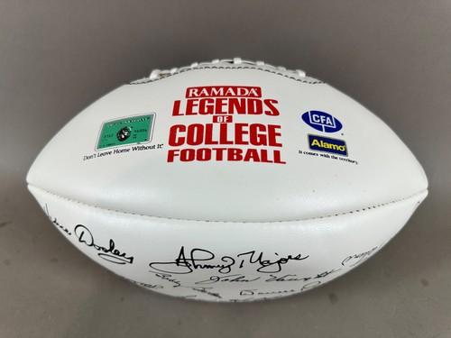 FÚTBOL RAMADA LEYENDAS DE LA UNIVERSIDAD autógrafo Wilson 1001 NFL caja publicidad - Imagen 3 de 13