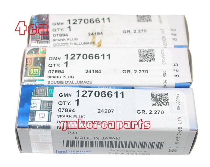 4 X OEM GM CHEVROLET ACDelco IRIDIUM SPARK PLUG 12706611  M12 GMKOREAPARTS-IG