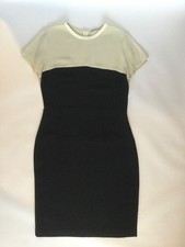Stella McCartney Short Sleeve Sheath Dress Black & Cream Size 12-14