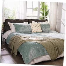 Luxury Velvet King Quilt Set, Ultra Soft Lightweight Velvet Comforter Set,