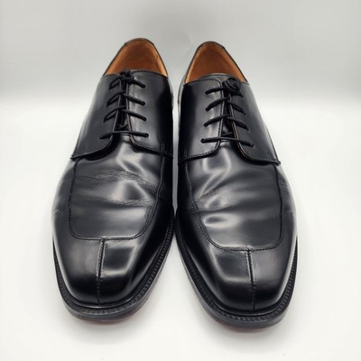 Men's 9.5W Dress Shoes Black Leather Rockport Derby Split Toe Oxford  APM12351