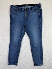 Torrid Bombshell Skinny Jeans Womens 20S Blue Stretch Button Fly High Rise