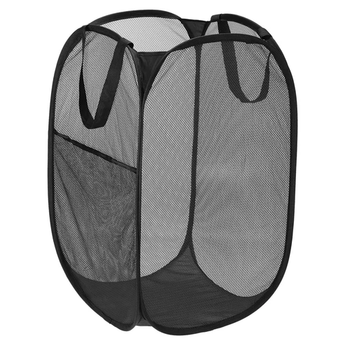 Mesh Laundry Hamper, Collapsible Laundry Baskets Bag, Black - Picture 1 of 7