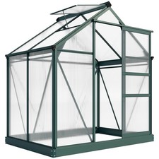 6' x 4' x 7' Large Polycarbonate Walk-in Greenhouse, Green