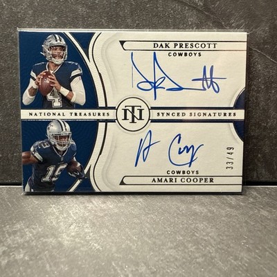 2022 National Treasures Dak Prescott Amari Cooper Synced Signatures Auto 33/49