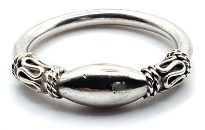 Vintage Sterlingsilber Welle $ Seil Bandring Größe 6