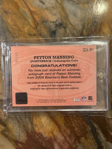 2004 Bowman's Best Single Coverage Peyton Manning Auto /50 Colts - Picture 2 of 2