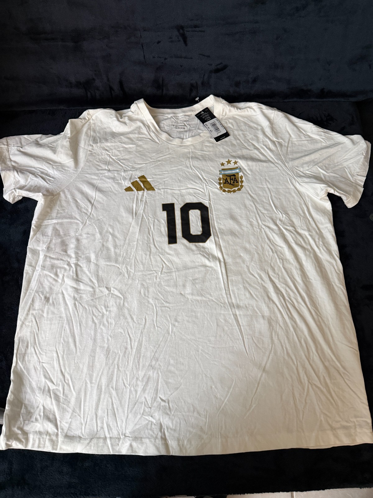 Adidas Argentina Messi Tee Soccer T-shirt - AFA - Size 2XL White