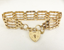 9ct Gold Bracelet Gate Link Padlock Hallmarked 18 grams 7.5