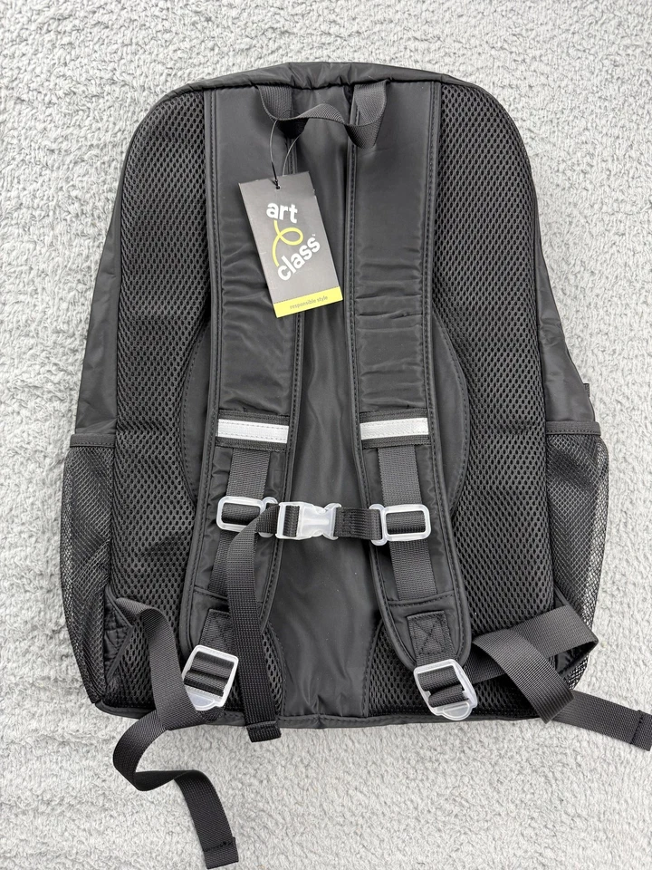 art class Black Backpack Kids Youth School Bag Laptop Sleeve Mesh Pockets NWT - Image 4 of 4